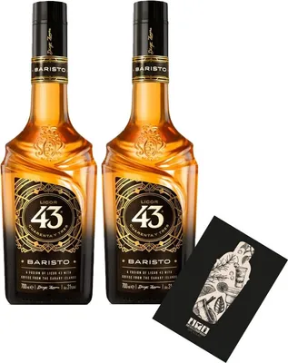 Produktbild von Licor 43 2er Set Baristo 2x 0,7L (31% Vol) Kaffeelikör Liquor Likör 43 Cuarenta y Tres einzigartigen Kaffee der Kanarischen Inseln mit Licor 43 Original - [Enthält Sulfite]