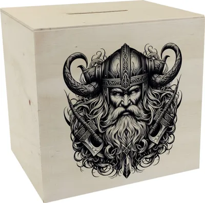 Produktbild von Wikingergott Odin Spardose aus Holz