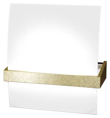 Image de Applique Contemporaine Bois Métal Feuille Or Verre Blanc 1 Lumière E27