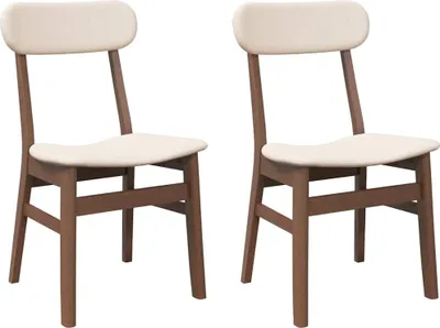 Produktbild von vidaXL Esszimmerstühle mit Kissen 2 Stk. Braun Massivholz Gummibaum