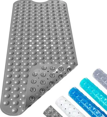 Productafbeelding van Famanu antislip badmat - 100 x 40 cm, grijs