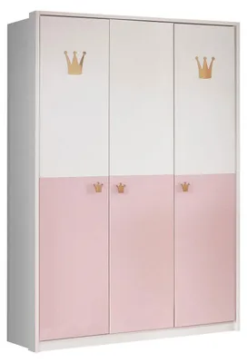 Produktbild von Kleiderschrank Cindy Drehtürenschrank Weiß Rosa Größe wählbar