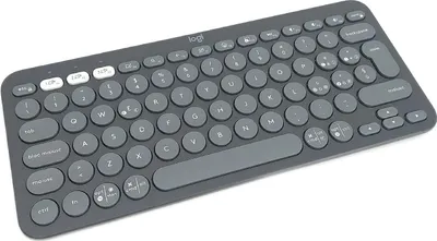 Zdjęcie produktu dla Logitech Pebble Keys 2 K380s, Mini, Bezprzewodowy, Bluetooth, Przełącznik nożycowy, QWERTY, Grafitowy