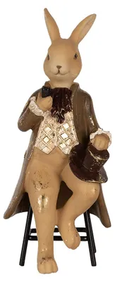 Image de Clayre & Eef Figurine Lapin 20 cm Marron Polyrésine