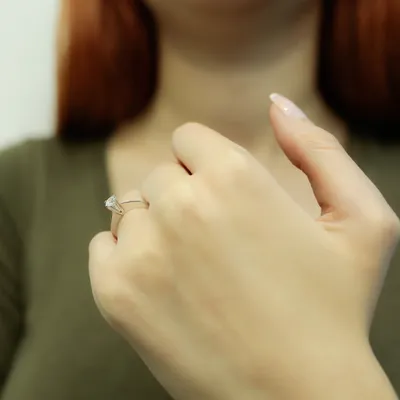 Produktbild von 0,38 Carat Solitär Diamantring 14 Karat Weißgold - 49 (15,60 mm)
