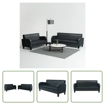 Immagine prodotto di The Living Store Set divano 2 pezzi in ecopelle nero