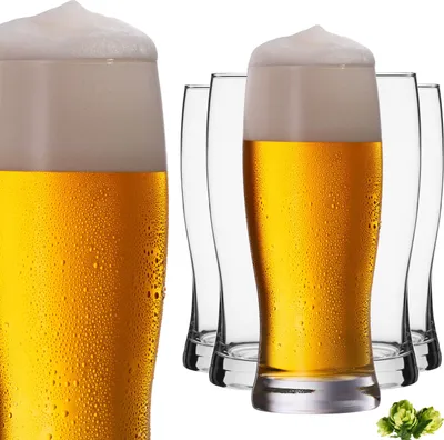 Produktbild von IMPERIAL Biergläser aus Glas 500ml (max 670ml) Set 6-Teilig Bierseidel Weizengläser hohes Bierglas 0,5L Weizenbiergläser