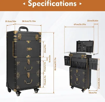 Immagine prodotto di Valigetta professionale per il trucco - Valigetta per il make-up - Trolley per il make-up - Valigetta per parrucchieri - Beauty case - Valigetta per cosmetici