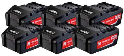 Zdjęcie produktu dla Zestaw 6 akumulatorów METABO 18V 4,0 Ah LI