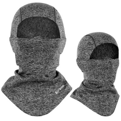 Produktbild von Sturmhaube Winter Skimaske Winddicht Warm Thermal Fleece Grau Einheitsgröße