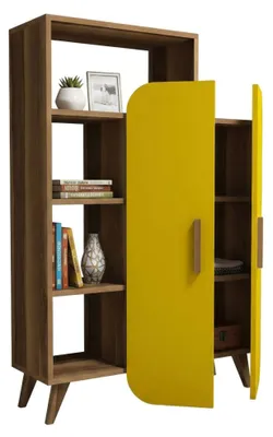 Immagine prodotto di Agni - Libreria, 90x32x132h cm Marrone Noce, 5 Ripiani