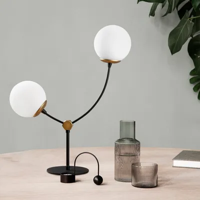 Immagine prodotto di Opviq, Kromozom- Kromozom OPV, nero, bianco, lampada da tavolo, 48 x 17 cm, corpo in metallo