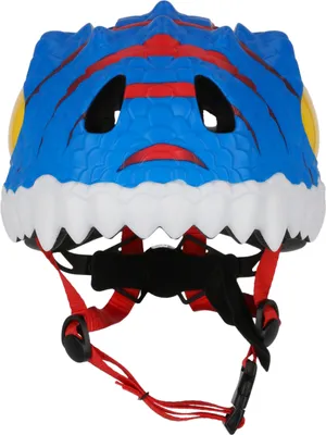 Image de Casque de vélo CRAZY SAFETY Dino avec coque en polycarbonate moulée 0136 Bleu M (54-59 cm)
