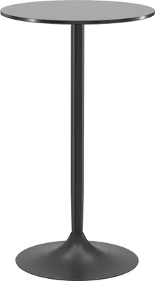 Image de Table de bar - table haute - plateau rond en mélamine - piétement acier - Ø 60 cm - hauteur 102 cm - noir