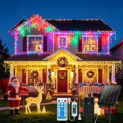 3-in-1 Lichterkette, 660 LEDs, 25 m + 5 m, IP65, warmweiß