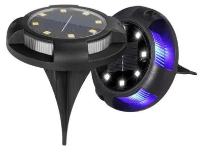 Zdjęcie produktu dla Oświetlenie solarne LED LUXULA, lampa stojąca, 5 lm, światło neutralne + niebieskie, kolor czarny, klasa szczelności IP44