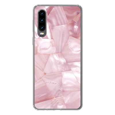 Produktbild von MuchoWow® Handyhülle Schutzhülle Hülle für Huawei P30 Naturstein - Perlmutt - Luxus Silikon Softcase Handy Hülle - Kartenbesitzer