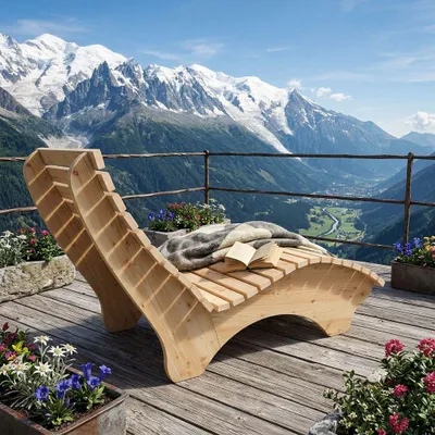 Produktbild von Gartenliege Relaxliege "Ruhe-Vroni" (Zirbe) 2-teilig stehend Breite 100 cm