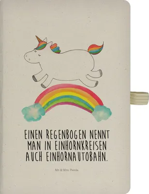 Produktbild von Mr. & Mrs. Panda Tagebuch Einhorn Regenbogen - Transparent - Geschenk, Erwachsenwerden, Journal, notizbuch, Reisetagebuch, Kladde, Unicorn, Skizzenbuch, Einhornpower