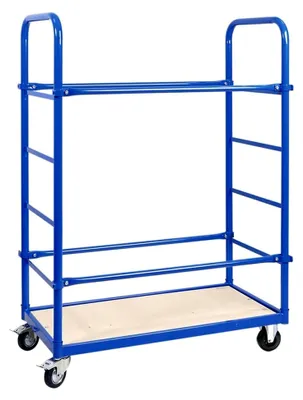 Produktbild von Reifenwagen mit 2 Lenk- und 2 Bockrollen, 1050x500x1450 mm, 2 Etagen