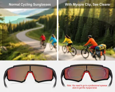 Imagen del producto de Gafas de sol para bicicleta con protección UV400, para hombre y mujer, gafas deportivas, ideales para actividades al aire libre