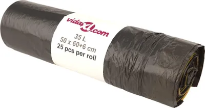 Produktbild von vidaXL Müllsäcke mit Zugband 250 Stk. Schwarz 35 L