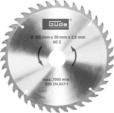 Güde Holzsägeblatt HM 305x30x60Z Hartmetall Wippsägeblatt Kreissägeblatt Sägeblatt 369933 55265 349738 4015671362513 stabilo-fachmarkt.de