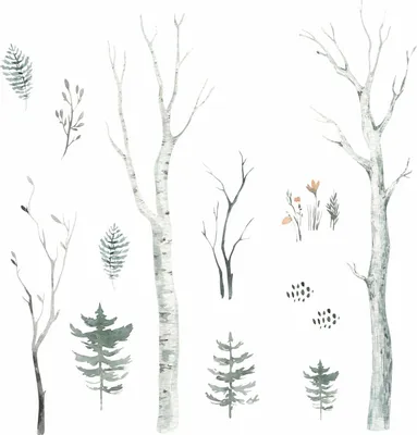 Produktbild von 204 Wandtattoo Wald Aquarell - 1500 x 840 mm