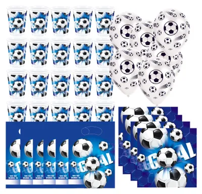 Produktbild von Fußball - Kindergeburtstags-Set (82-teilig) Becher Servietten Dekoration Geburtstag