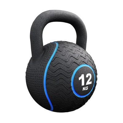 Produktbild von Gorilla Sports Kettlebell Gummi 4–20 kg | Eisensandkern | Bodenschutz | Ergonomischer Griff | Kraft- und Functional-Training