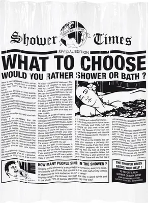 Image de Rideau de douche PEVA, 180 x 200 cm, Noir, Gazette