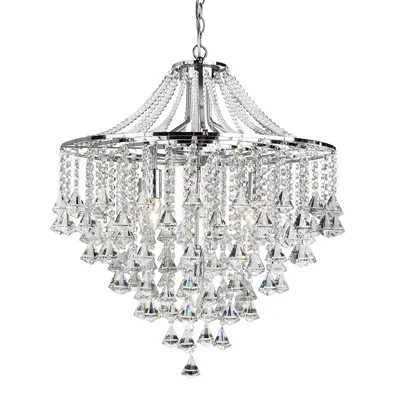 Obrázek produktu pro Lustr Dorchester Classic Steel Chrome Glass 5 světel E14