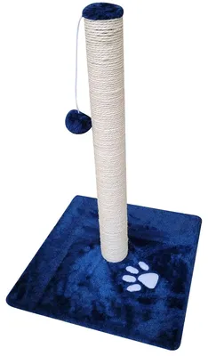 Produktbild von NYVI Katzen Kratzstamm Milano 63 cm groß Dunkelblau – Katzen Kratzbaum Sisal Kratz Säule mit Fellball zum Spielen - Stabiler und Robuster Katzenbaum