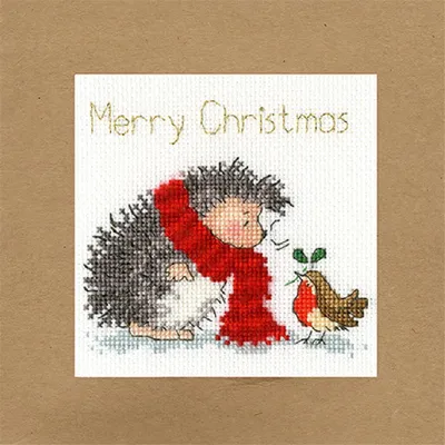 Produktbild von Bothy Threads Grußkarte Kreuzstich-Set "Weihnachtswünsche", 10x10cm, XMAS32, Zählmuster