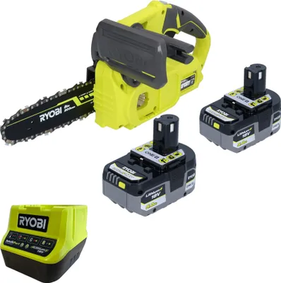 Produktbild von RYOBI RY18CS20A 18 V ONE+ Akku Kettensäge 20 cm Compact + 2x Akku 5,0 Ah + Ladegerät