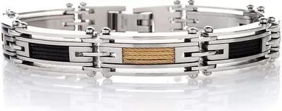 Produktbild von Karisma Edelstahl Armband Herrenarmband Männerschmuck PVD Gold und Schwarz - SB7193