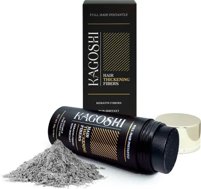 Zdjęcie produktu dla Kagoshi Hair Fibers 28g SIWY Mikrowłókna do Zagęszczania Rzadkich Włosów Natychmiastowy Efekt Gęstych Włosów Najwyższa Jakość