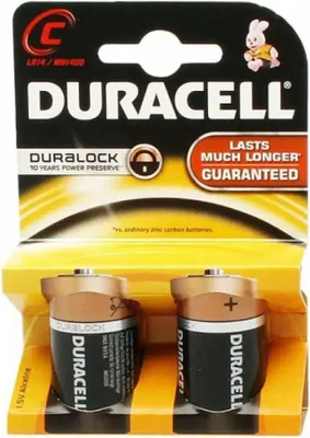 Produktbild von Duracell 2 LR14 C, Einwegbatterie, C, Alkali, 1,5 V, 2 Stück(e), Schwarz, Orange