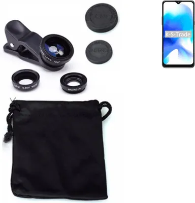 Produktbild von K-S-Trade Smartphone Kamera Linsen Set Kompatibel mit Blackview A80s 3in1 Clip-On Kamera Adapter Macro Weitwinkel FishEye Fischauge Objektiv Linse