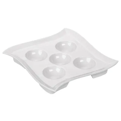 Immagine prodotto di Florina, piatto per uova, motivo a onde, porcellana, bianco
