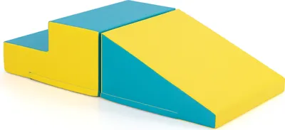 Immagine prodotto di COSTWAY scala e scivolo per arrampicarsi per i più piccoli, set di gioco morbido per i più piccoli per gattonare e arrampicarsi blocchi struttura in schiuma morbida