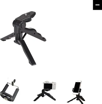 Produktbild von K-S-Trade Stativ Tisch-Ständer Dreibein Handy-Stativ Ständer kompatibel mit LG Electronics V30S ThinQ Mini-Stativ Smartphone Tripod Handy-Stativ aus