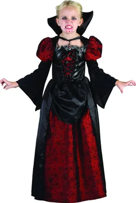 Produktbild von Vampir-Kostüm Halloween für Mädchen S 4-6 Jahre (110-120 cm)