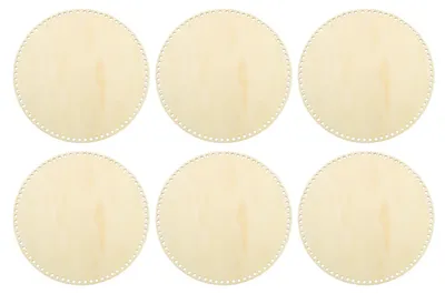 Produktbild von Set aus 6 Holzbasen für Häkelkörbe