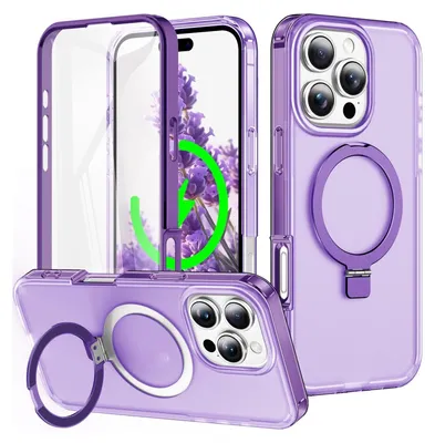 Obrázok produktu pre Držiak MagSafe s matným povrchom a 360° otočným puzdrom pre Apple iPhone 16 Pro Max, fialová
