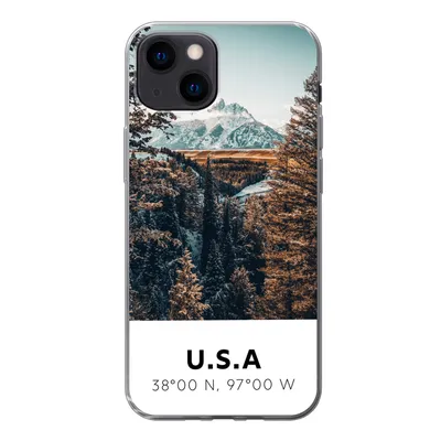 Produktbild von MuchoWow® Handyhülle Schutzhülle Hülle für iPhone 13 mini Amerika - Berge - Bäume Silikon Softcase Handy Hülle - Softcase