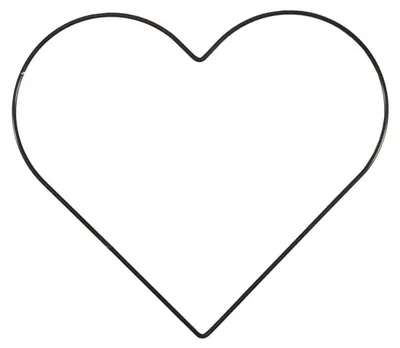 Produktbild von Herzförmiger Metallring, Ø 25 cm x 3 mm, Schwarz