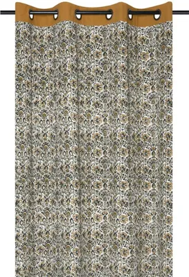 Obrázok produktu pre STOF - Záclona - 140 x 260 cm - hnedá - rastlinný motív - ornamenty - s očkami