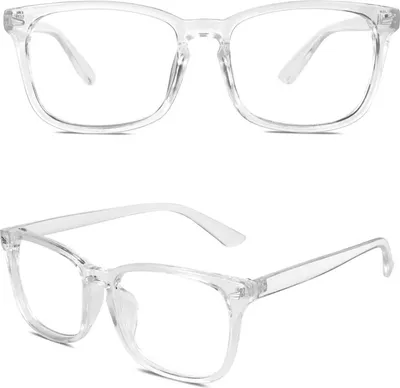 Zdjęcie produktu dla Okulary w rogowej oprawie Okulary dla nerdów UV400 w zestawie z torbą i ściereczką do czyszczenia