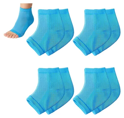 Produktbild von Fersensocken mit Polsterung, 4 Paar, Blaue Sport Fersensocken für trockene Fersen